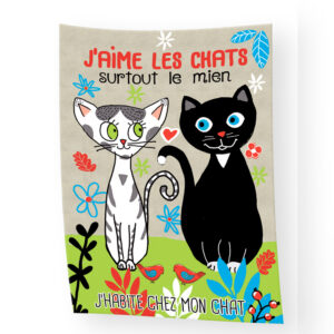 Torchon TOR04 "J'Aime les Chats Surtout le Mien"