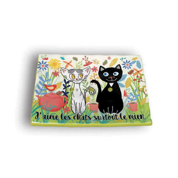 Porte - Savon Mélamine LSAV03 "J'Aime Les Chats"