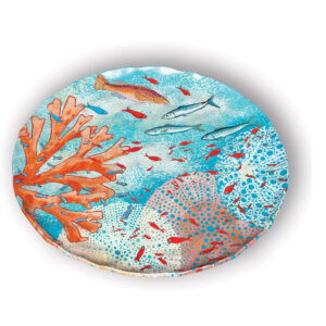 Grande Assiette Mélamine LASS02 "Poissons & Oursins"