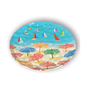 Grande Assiette Mélamine LASS03 "Voiliers & Parasols"