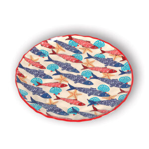 Grande Assiette Mélamine LASS04 "Banc de Sardines"