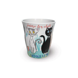 Verre Mélamine LVER01 "J'Aime les Chats"